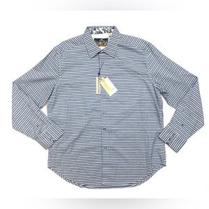 NWT Robert Graham Carey Print with Floral Contrasting Cuffs XL